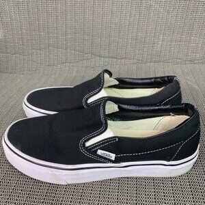 Vans Classic Slip-on Unisex Mens Size 7.5 Womans size 9 Black Canvas Sneakers